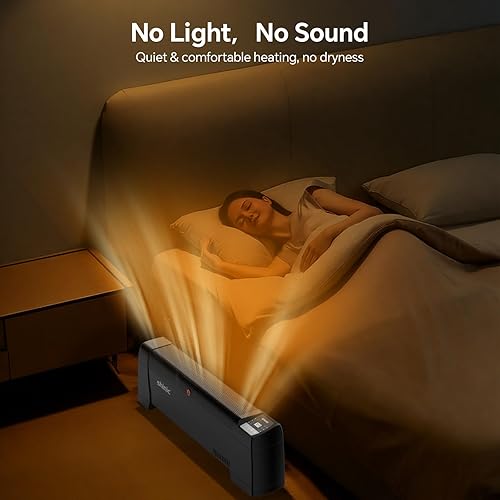 Miniatura 7 de shinic Calentador eléctrico de zócalo de 120 V con termostato digital, temporizador, calentador de espacio de convección para uso en interiores,