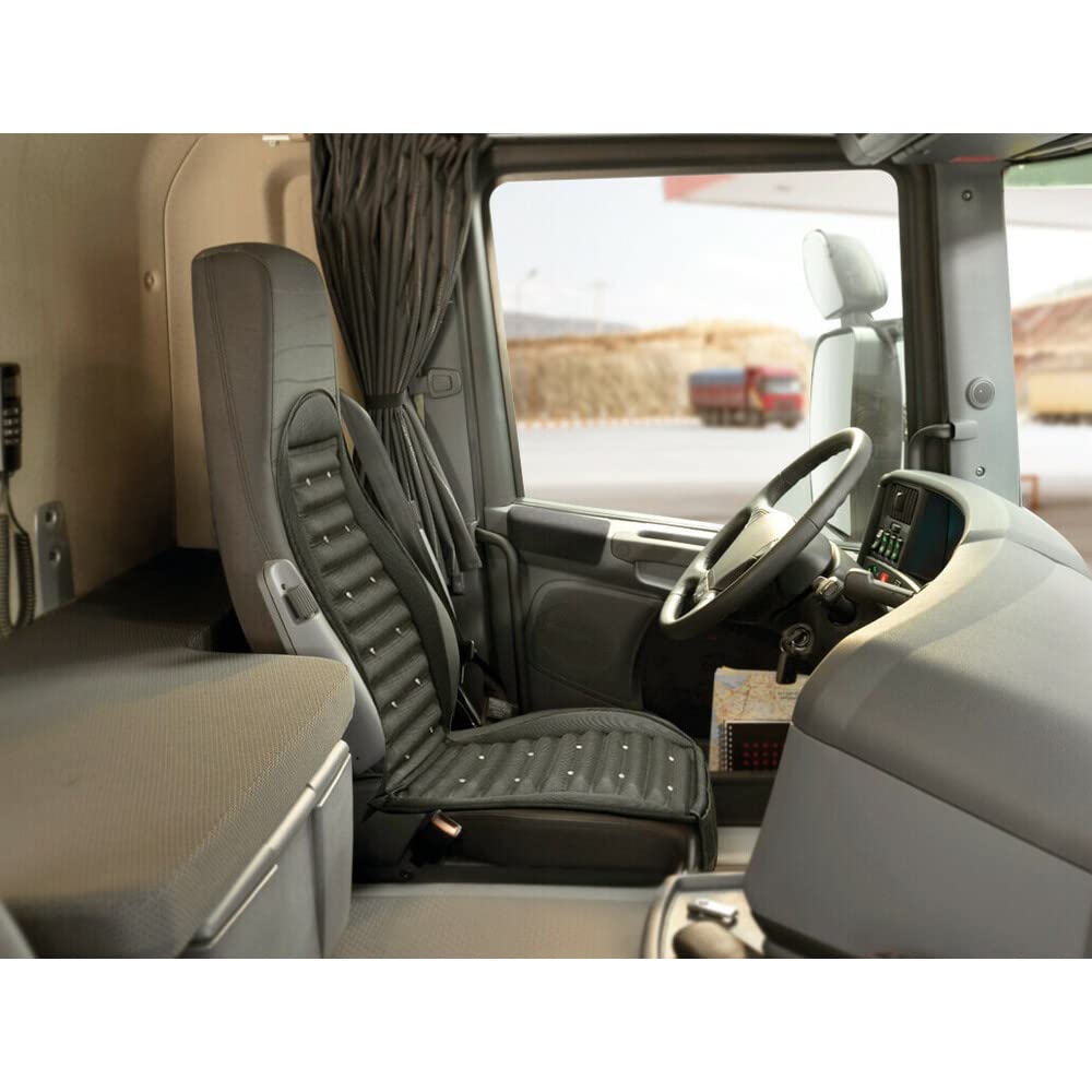 Lampa 54490 Air-Jet Active, Schienale ventilato Auto, coprisedile Auto con Ventilazione, coprisedile rinfrescante per Schienale Auto Camion Ufficio con Flusso Aria Regolabile, Presa USB