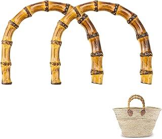 GNAUMORE Manici per Borse in Bambu,Manici Bamboo per Borse la Realizzazione di Borse,Manici per Borse,Maniglia per Borsa in bambù a Forma di U,Perfetto per Artigianale Fai da Te Maniglie Borsa Tote