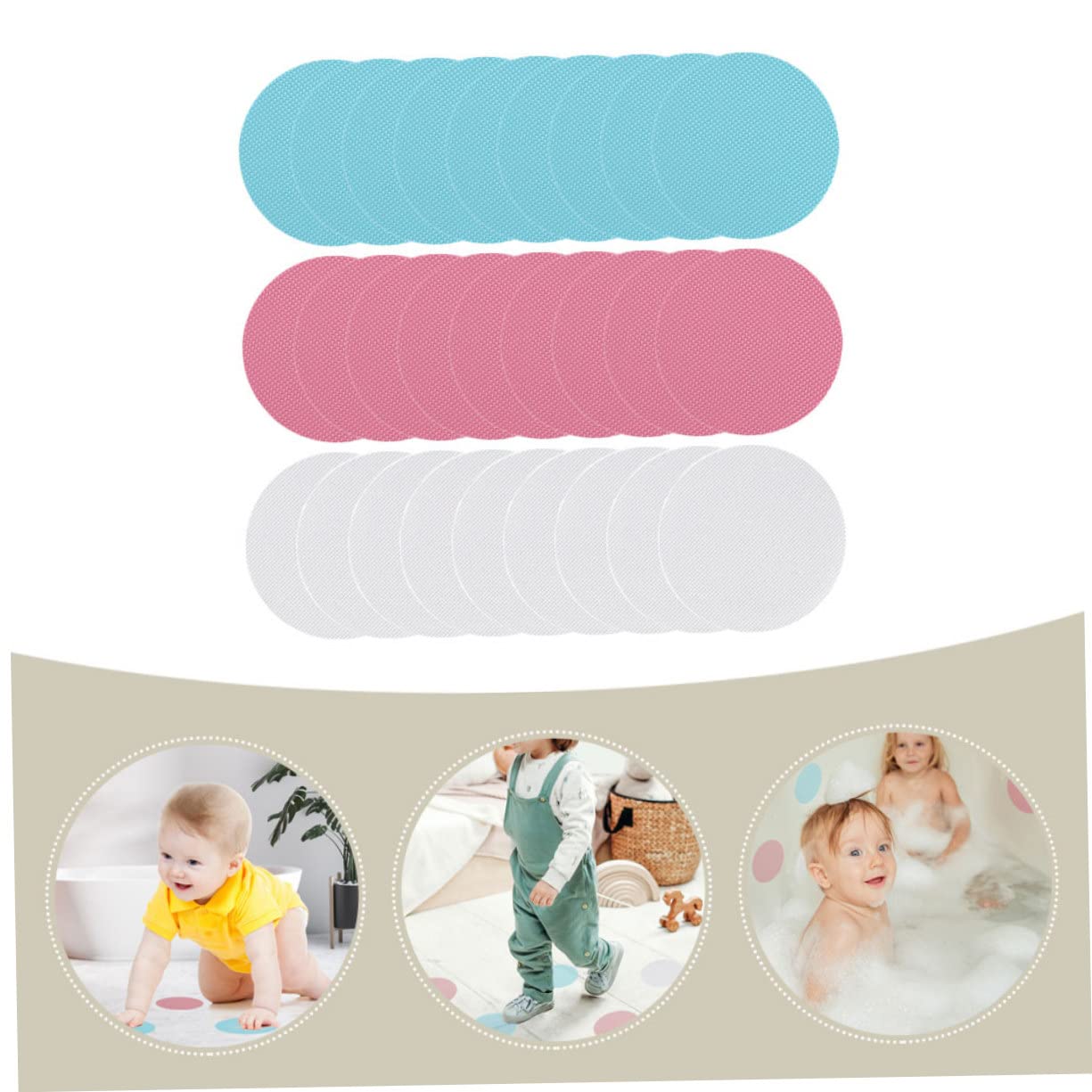 Amosfun 3 Juegos Pegatinas Redondas Antideslizantes para Bañera De Bebé Pegatinas Circulares para Bañera De Bebé Pegatinas Redondas Pegatinas Impermeables Pegatinas para 36 Uds * 3