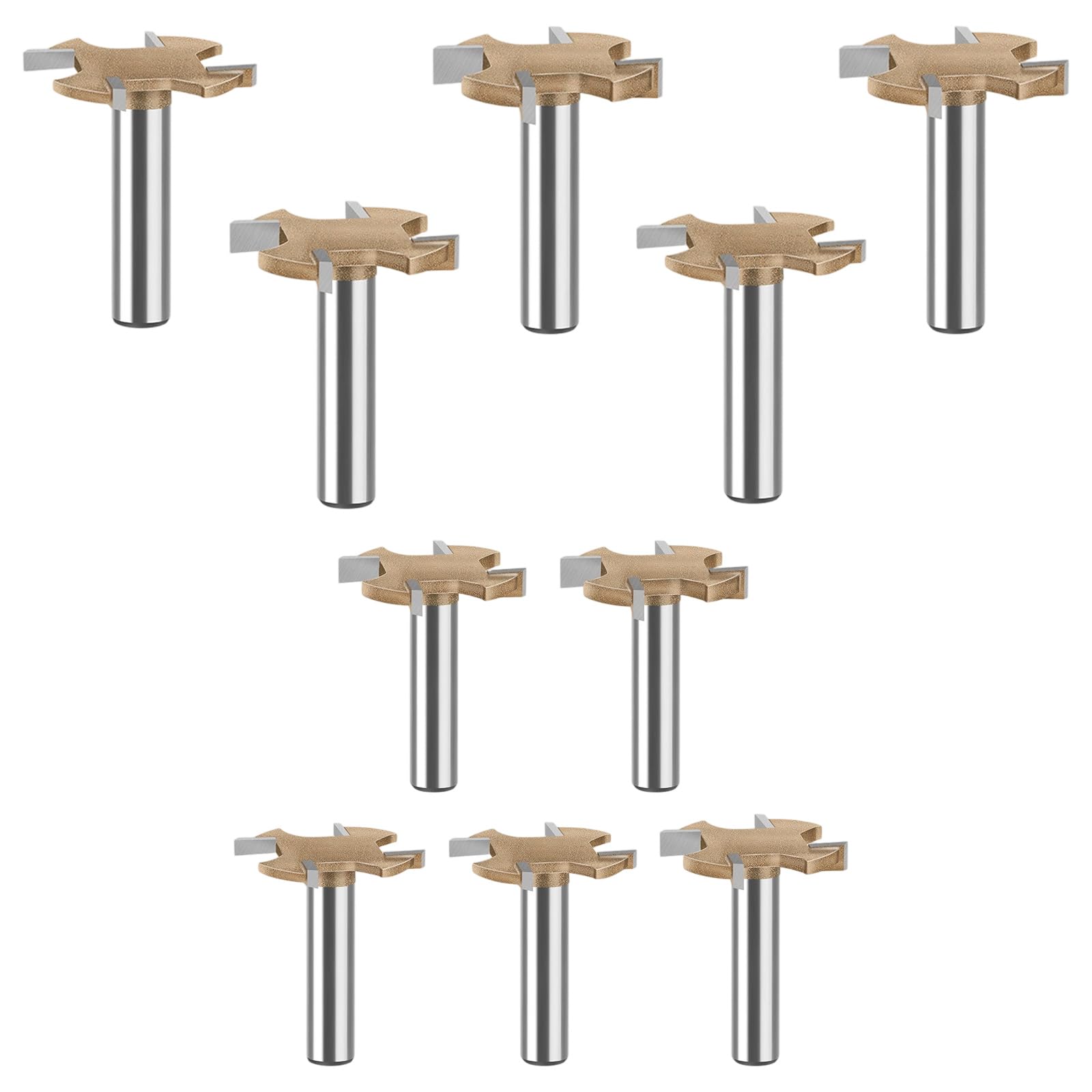 Fresa per fresa a T a 4 scanalature da 8 mm, con punta in carburo, per intaglio del legno e falegnameria, strumento per la lavorazione del legno