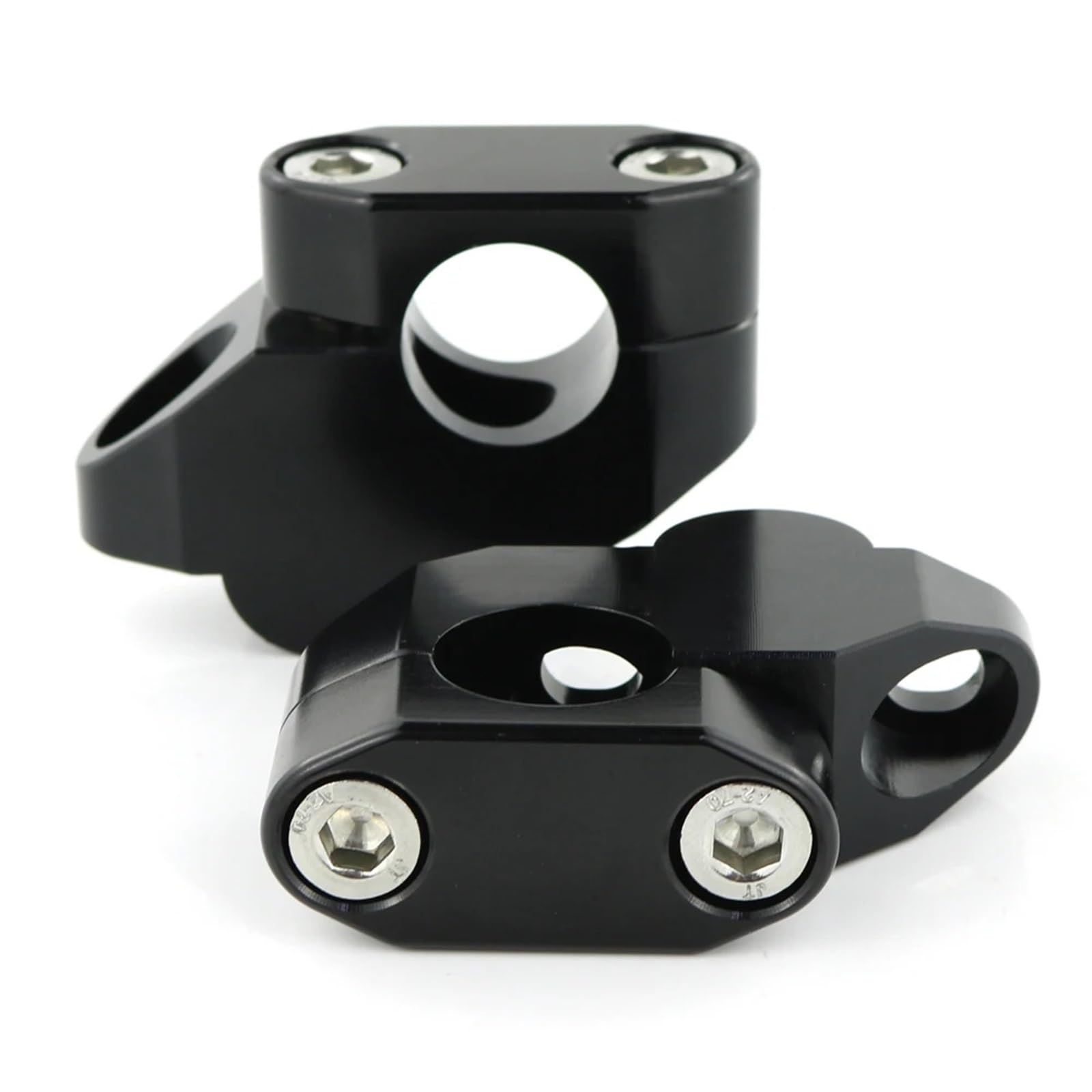 Moto Riser Manubrio Compatibile con Moto per Guzzi V7 2014-2024 per V85 TT 2020-2024 Manubrio Riser Moto Manubrio Aumento Morsetto Accessori(Black)