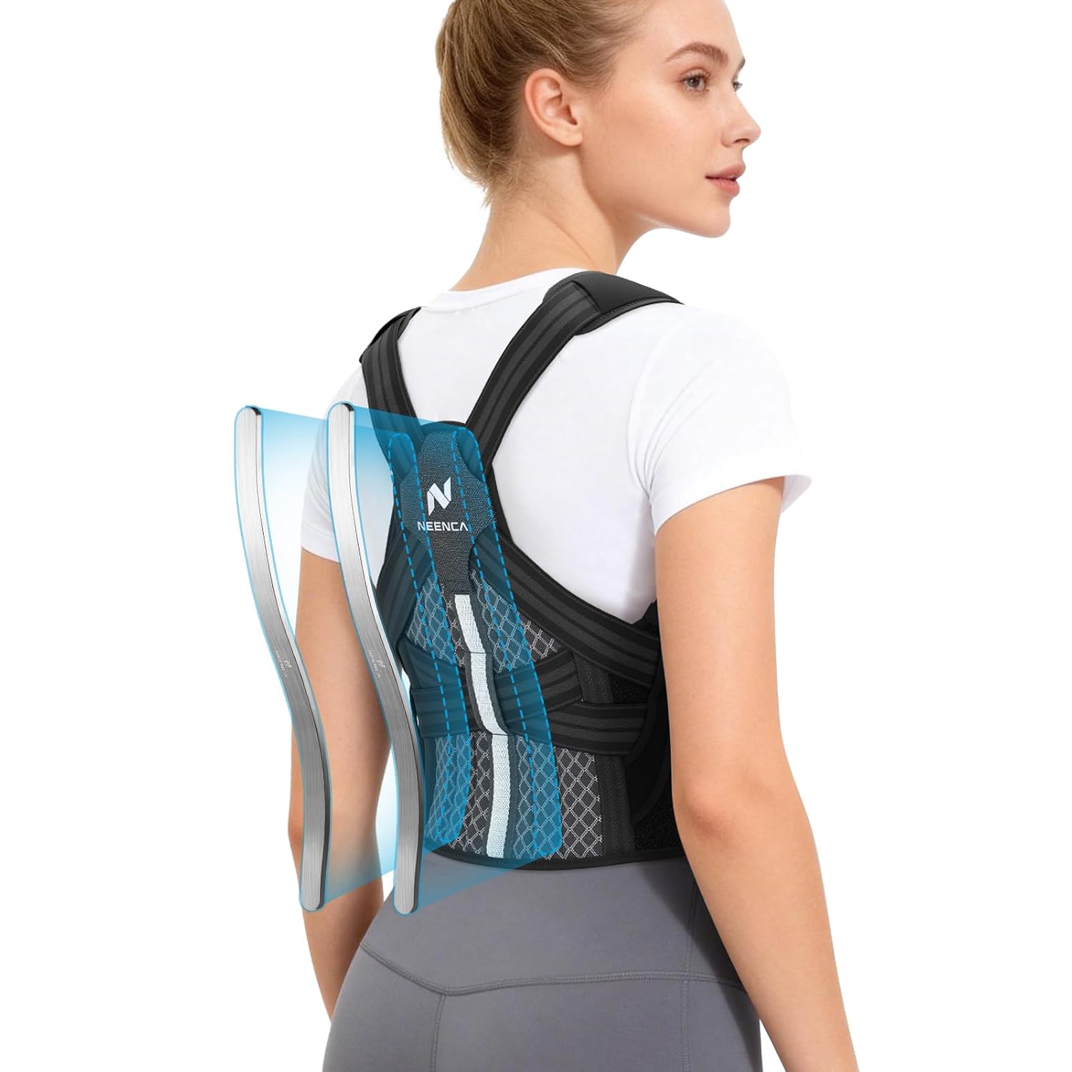 NEENCA Medical Posture Corrector Back Brace for Women & Men, Fully Adjustable Back Support, Shoulder Straightener for Upper and Lower Back Pain Relief - Scoliosis, Hunchback, Thoracic, Spine Corrector