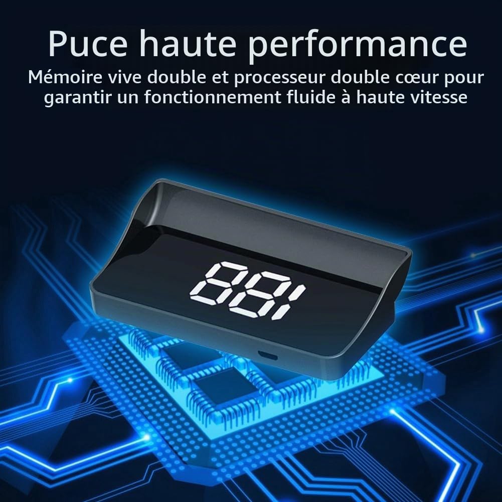 V9 Affichage Tête Haute de Voiture HUD Affichage du Compteur de Vitesse Projecteur de Pare-Brise/MPH Remplacement Électronique Général Automobile B