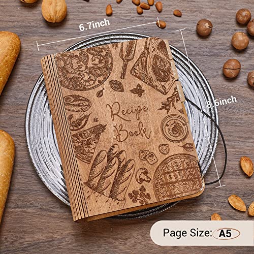 Aw Bridal Bridal Shower Gifts Birthday Gift Ideas For Mom Sisters Friends Coworker Wife, Recipe Binder Wood Blank Recipe Cook Books Kit With Apron, Cotton Oven Mitt & Pot Holder #TOP1