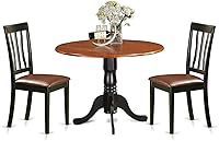 Vista 11 de East West Furniture DLAN5-OAK-C - Juego de mesa de cocina de 5 piezas para 4 personas, incluye una mesa de comedor redonda con gotas y 4 sillas