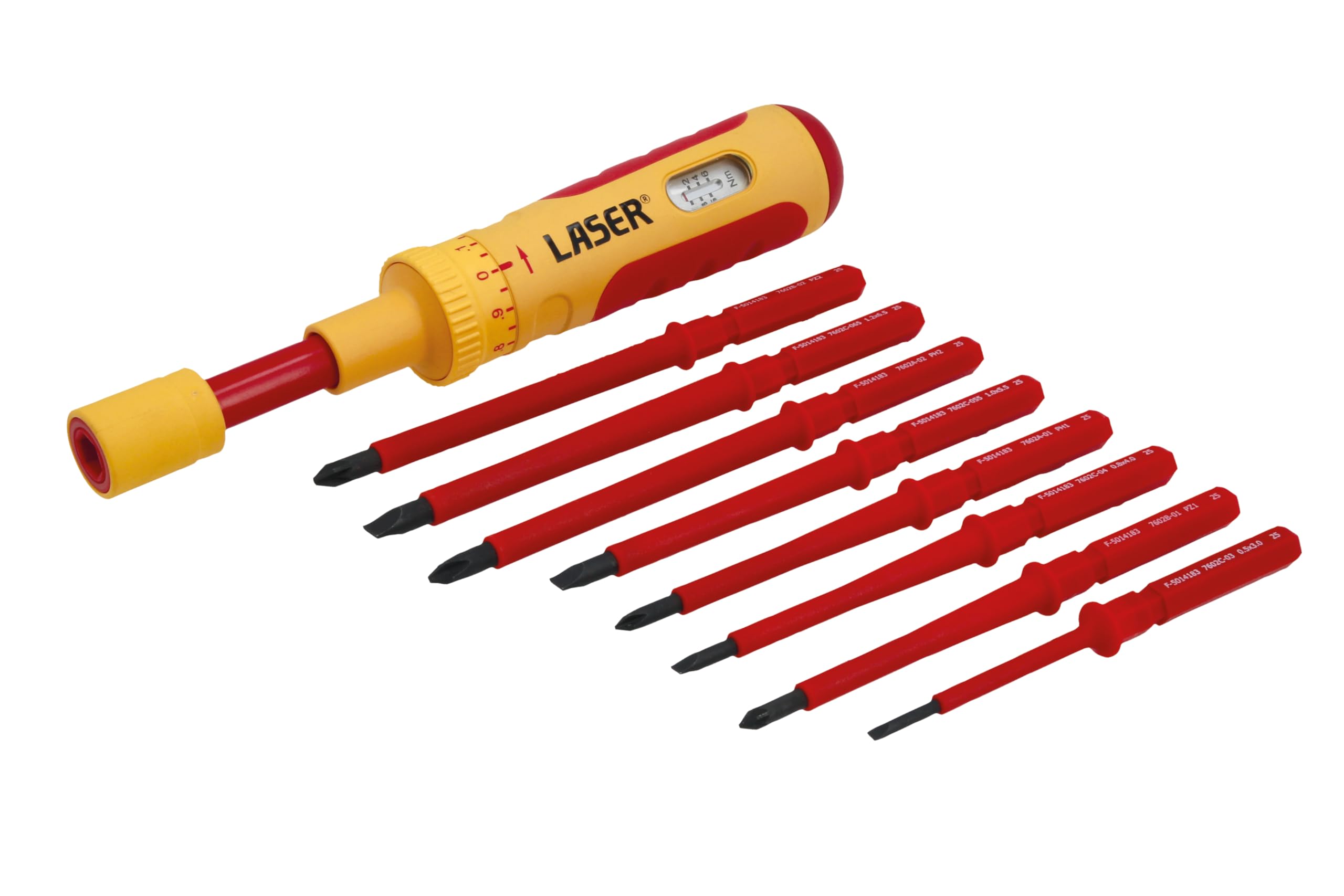 LASER 9167 9Pcs Torque Screwdriver VDE Insulated Set 1-6Nm IEC60900 Certified