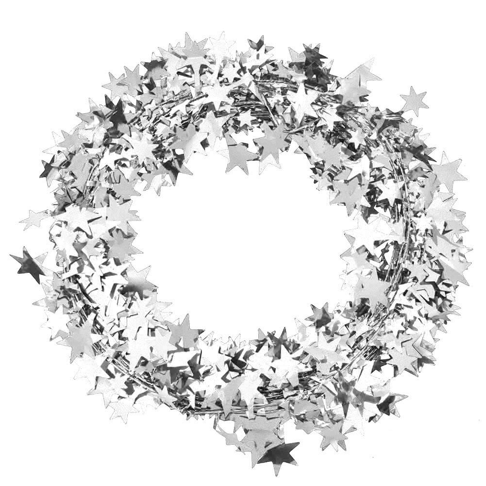 Heepdd As Shown Star Garland, Glittering Foil Star Shaped Tinsel Wire Garland, Sparkly Metallic Decorative String For Christmas Tree Wedding Birthday Party Home Festive Ornament