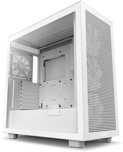 Miniatura 2 de NZXT H7 Flow RGB CM-H71FW-R1 - Carcasa compacta ATX de media torre para juegos de PC - Panel frontal perforado de alto flujo de aire - Panel lateral