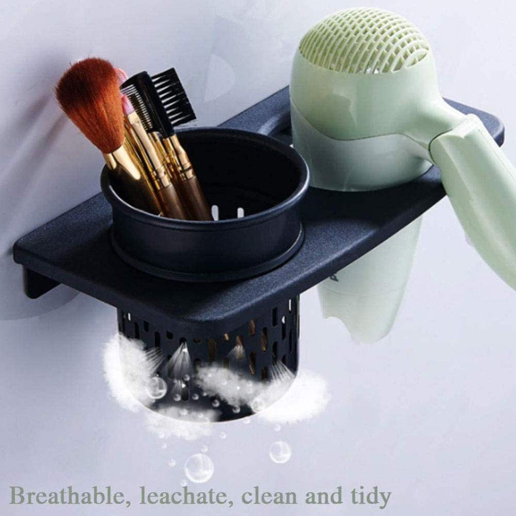 Soporte de secador de Pelo de Acero Inoxidable Soporte de secador de Pelo Estante de secador de Pelo sin Perforaciones Estante de baño Estante de Almacenamiento de Montaje en Pared