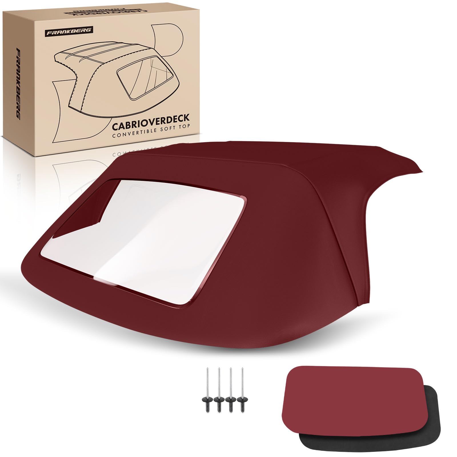 Frankberg Capote de cabriolet Softtop Rouge Compatible avec Barchetta 183 Cabriolet 1.8 16V 1.7L 1995-2005 Remplacer# 0011