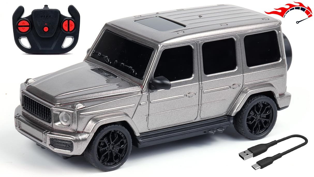 popsugar Remote Control Car | Mini High Speed Car | 2.4GHz Remote | Rechargeable Lithium Battery | C-Type Charge | Working Headlights | Best Gift for Kids | Made in India,Grey