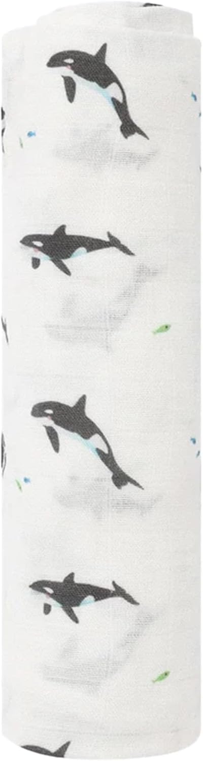 Bamboo Little Viscose Muslin Baby Swaddle Receiving Blanket, Bunny & Pink Wave