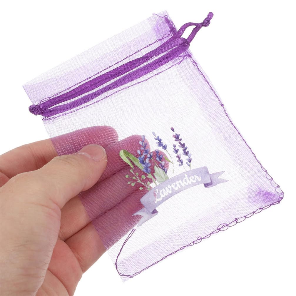 HOLIDYOYO 20pcs Lavender Sachets Organza Bags Small Drawstring Mesh Pouches for Fragrance Washable Gauze Bags for Home Decor Party Favors and