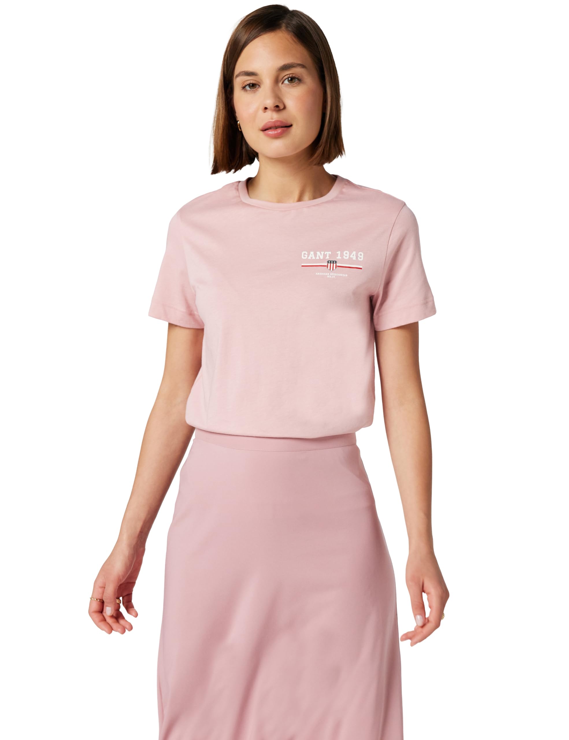GANT REG Graphic SS T-Shirt, Pink, S