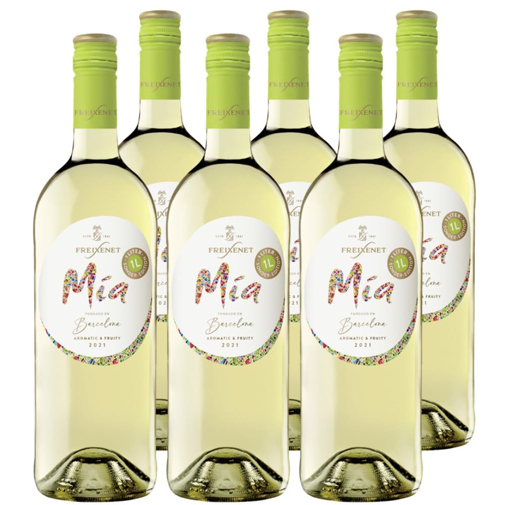 Freixenet Mia Blanco Weißwein (6x0,75 l) | Harmonisch & fruchtig | Lieblich | Spanischer Weißwein mit Aromen von Pfirsich & Aprikose | Ideal zu Tapas, Geflügel & Fisch