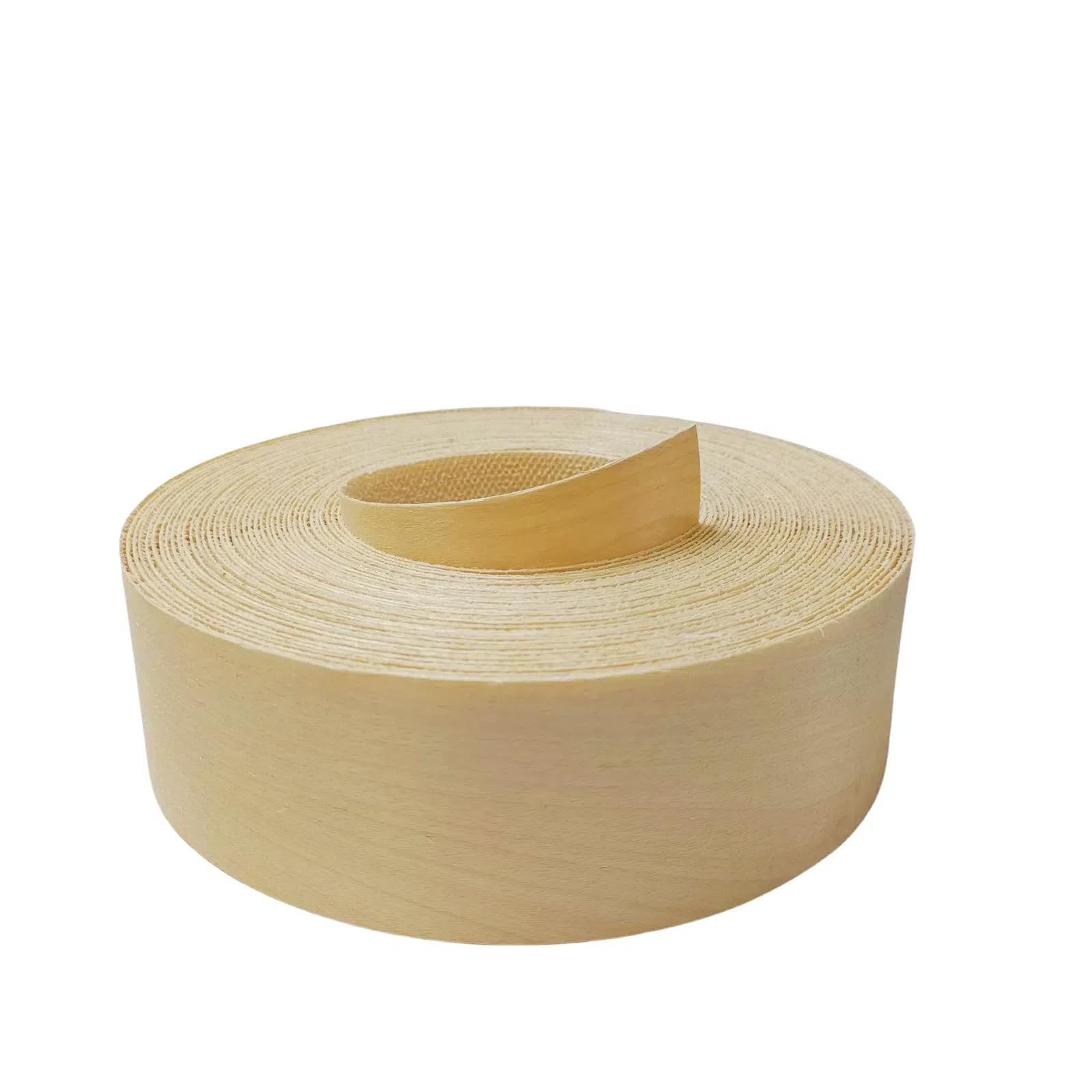 Birch 2 inch X 50ft Wood Veneer Edge Banding Strip,Preglued Iron On Wood Veneer Edging Roll-Backed with Hot Melt Self Adhesive-Flexible Wood Tape Trim
