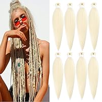 Vista 16 de ShowCoco - Extensiones de cabello trenzado preestirado profesional, 8 paquetes, 26 pulgadas, ajuste de agua caliente, textura lacia Yaki suave