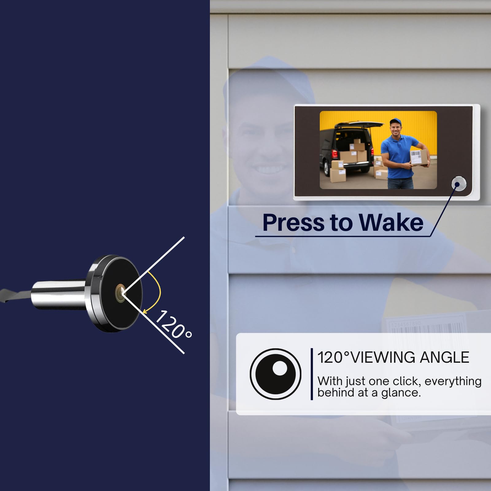 Rankomu 3.5" Digital Peephole Camera, Door Viewer Camera with HD LCD 120° Wide Angle, 2MP Sensor, Low Power - Image 3
