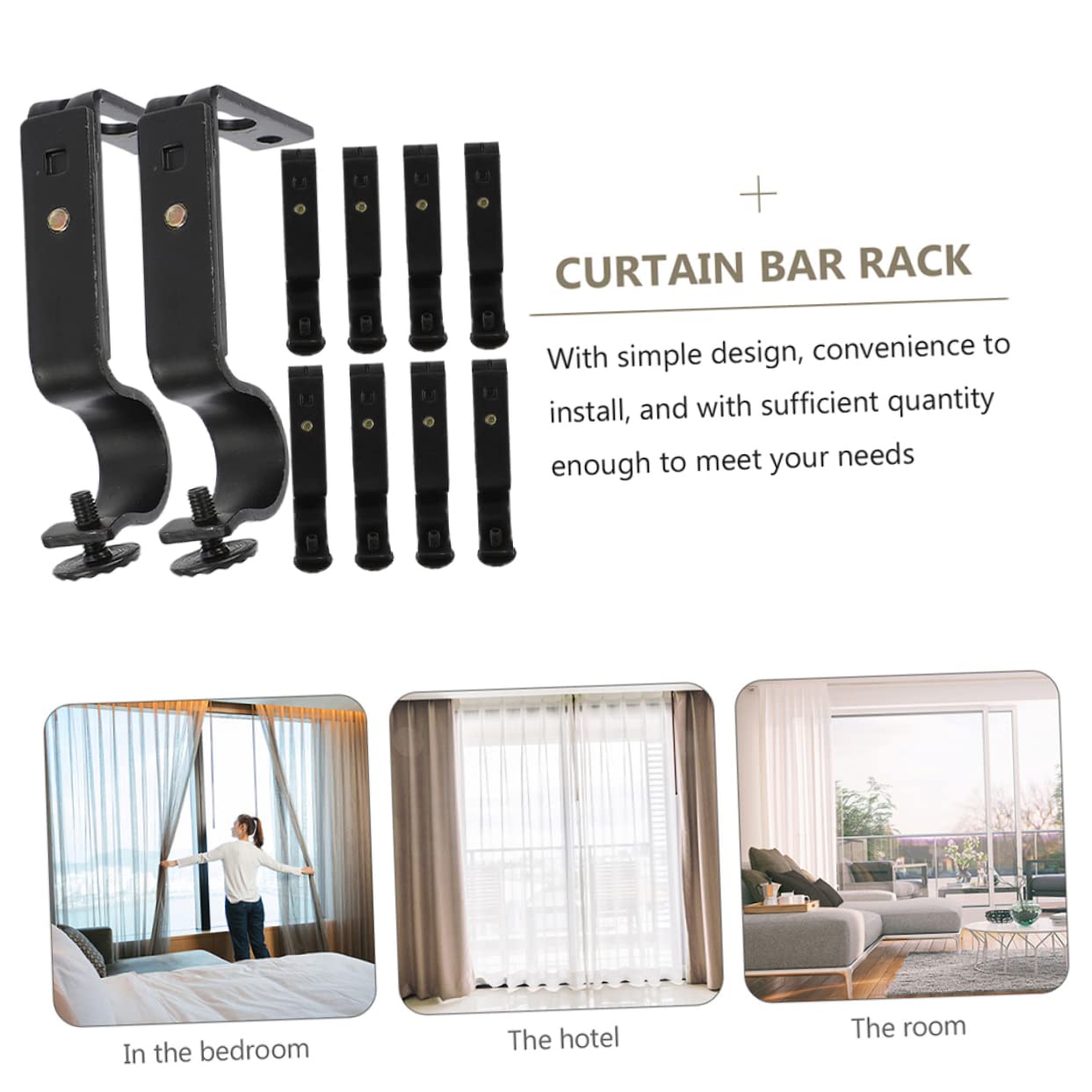 ABOOFAN 10pièces Supports de Tringle à Rideaux Muraux Résistants pour Installation Facile et Stable de Tringles