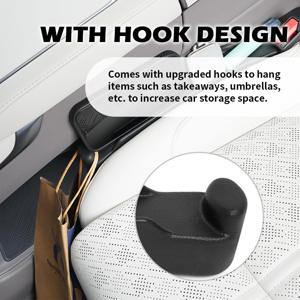 YGDMD 2PCS Car Seat Gap Filler Organizer 3 in 1 Car Seat Side Gap Filler with Hook for — view 4