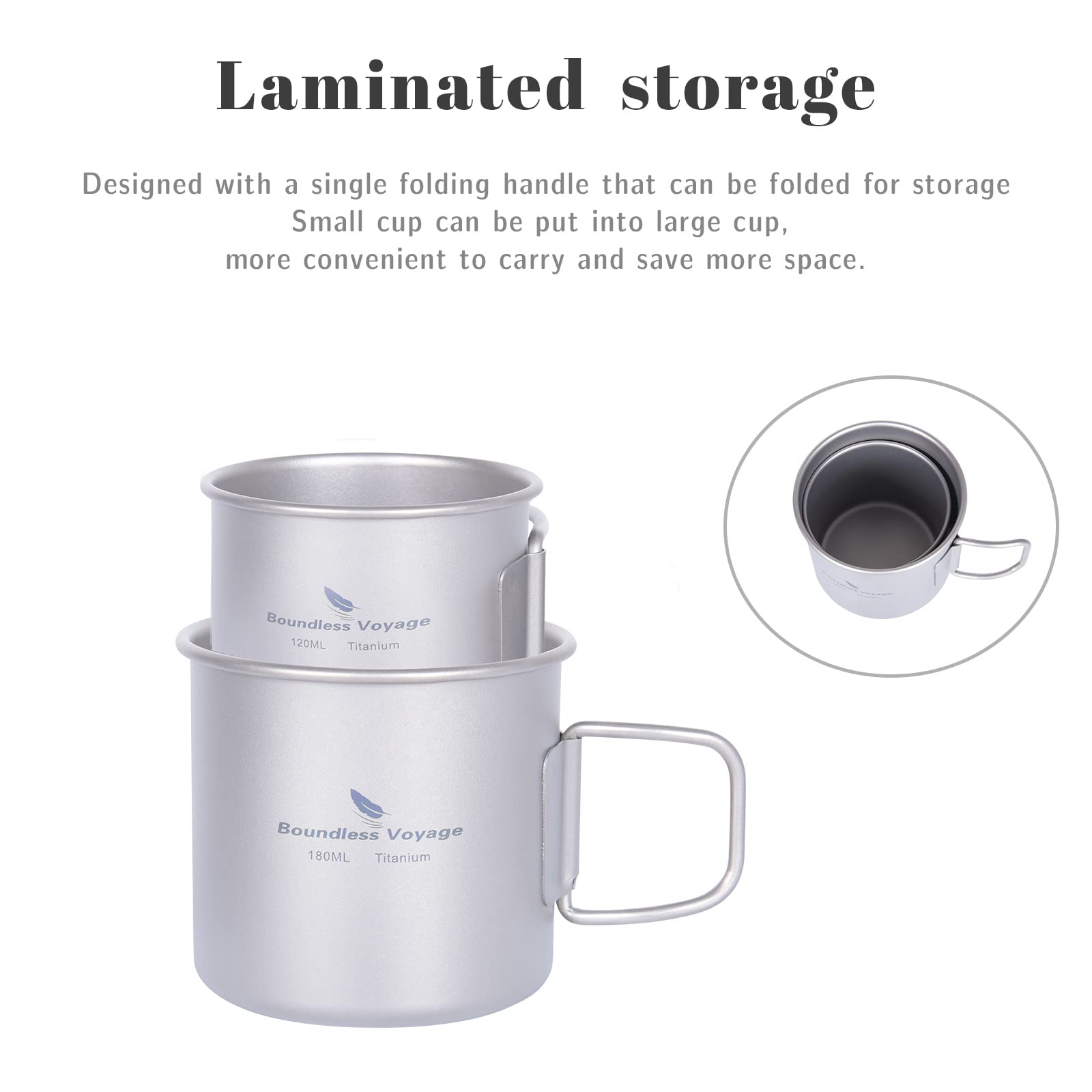 COOK'N'ESCAPE Tasse Camping Mug INOX en Titane de 300 ML avec