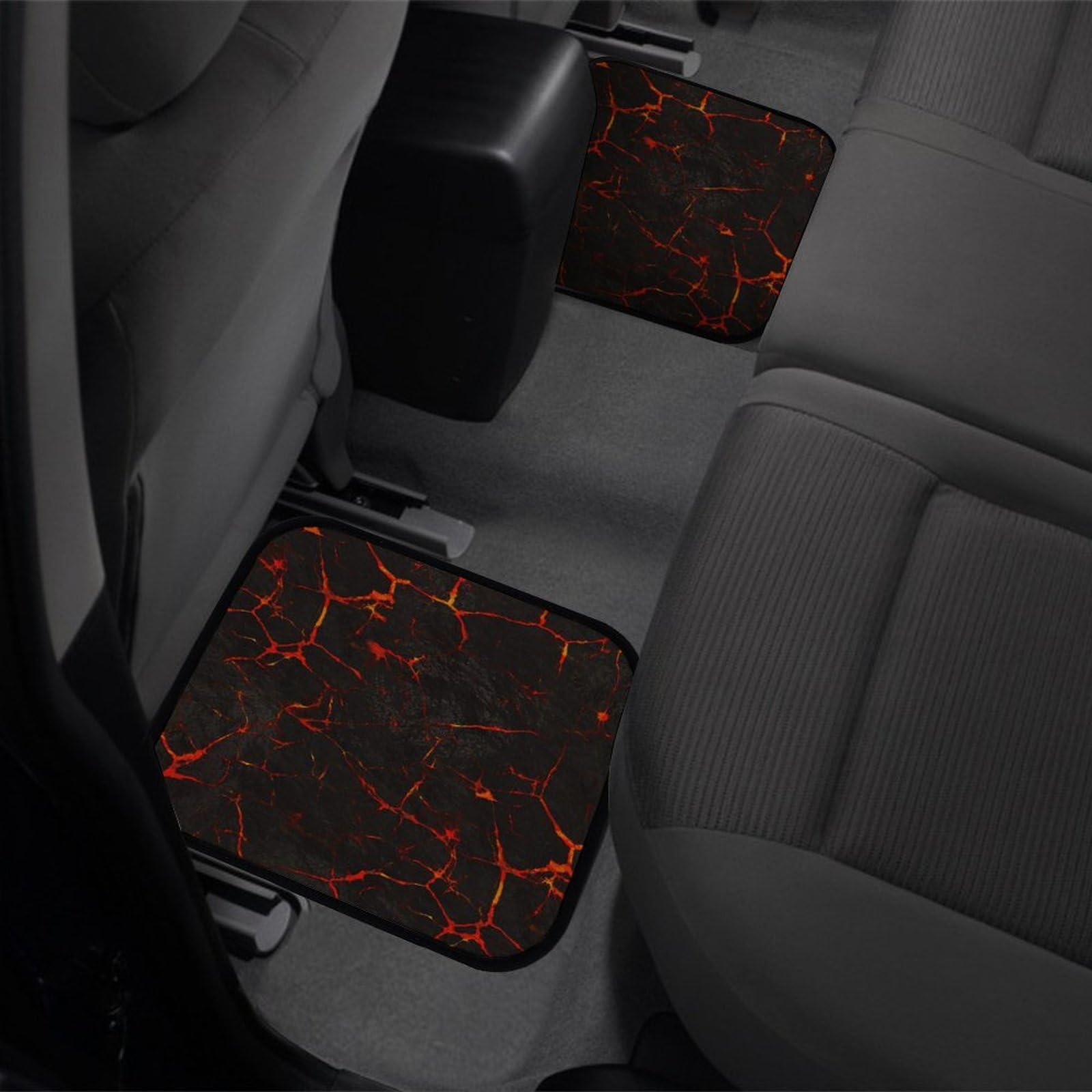 Autoteppiche 4er Set, Volcanic Lava Crack Auto Fußmatten Universal Fußmatten für Auto SUV LKW