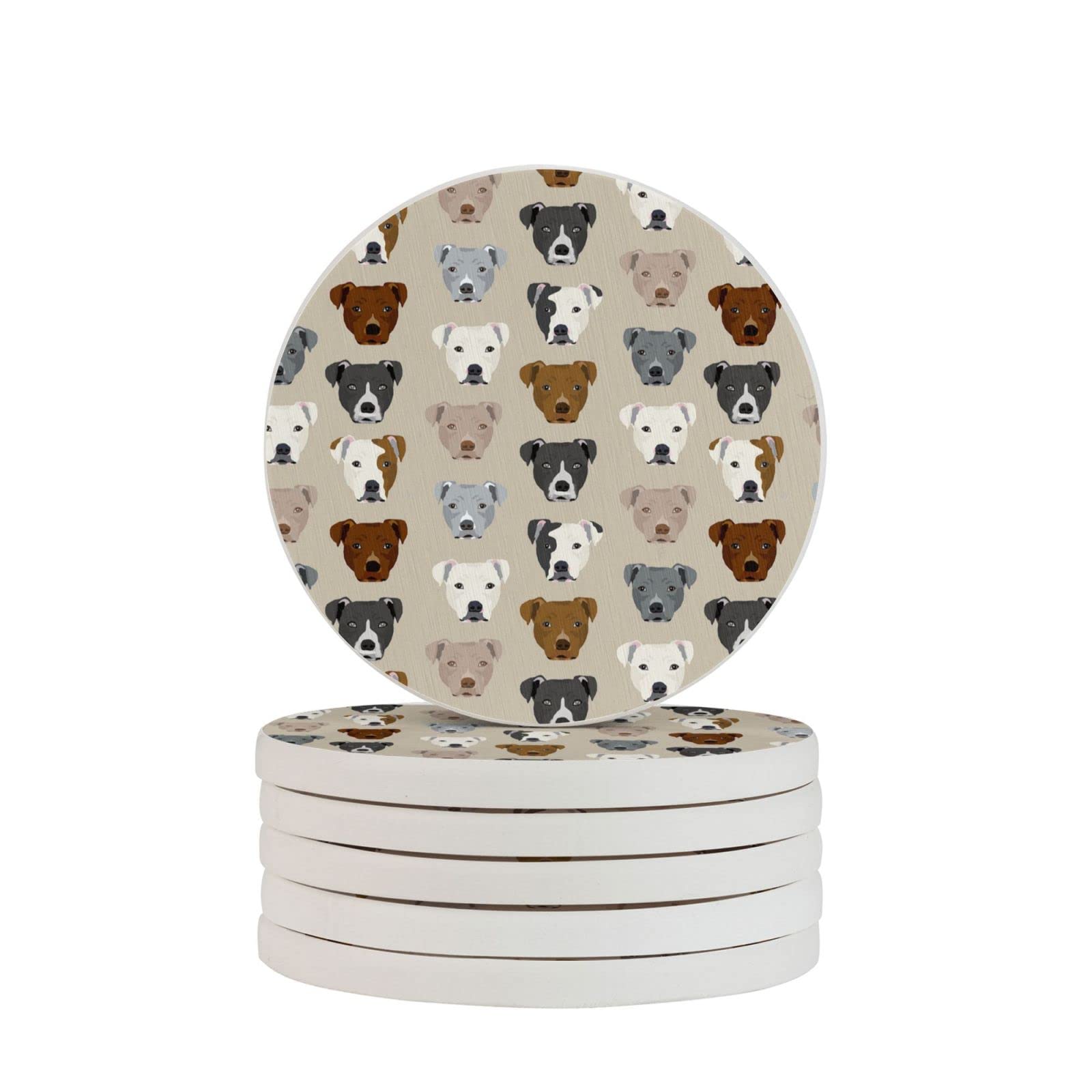 Pitbull Four Pieces Drink Coaster for Tabletop Protection Place Mats for Home Decor