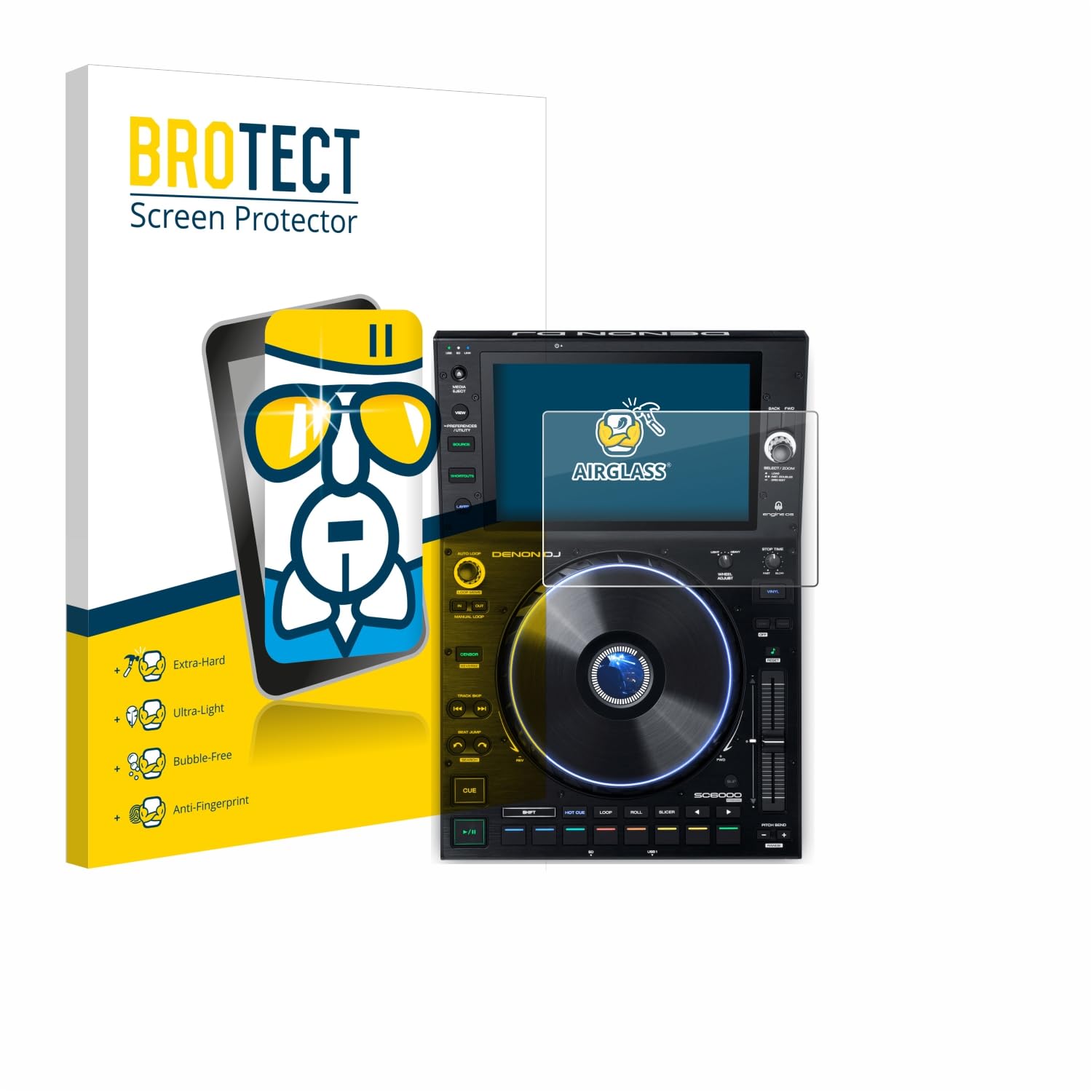 BROTECT AirGlass Pellicola In Vetro Per Denon DJ SC LIVE 4 (Jog