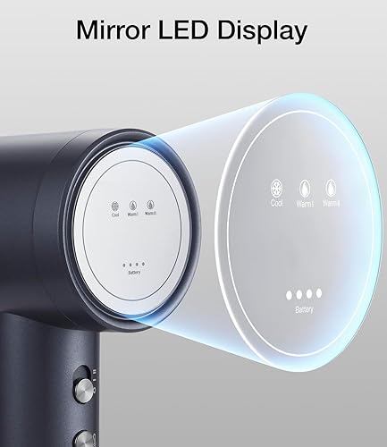 Vista 8 de 15000mAh Cordless Hair Dryer Rechargeable with Digital Screen, Travel Hair Dryer with Magnetic Nozzle, 4 Mode Portable Hair Blow Dryers for Women