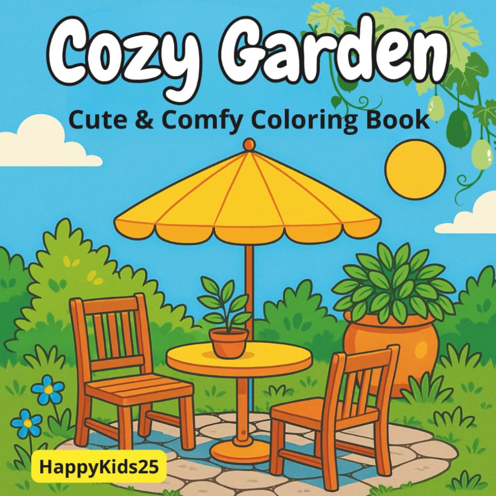 Cozy Gardens Coloring Book: Cute & Comfy Coloring Book for Adults and Teens Relaxation and Stress Relief