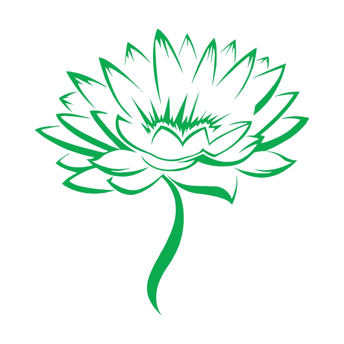 Engraving Stickers Lotus Flower Blossom House 81x86.7cm Can Modify and add Information Extra Large Green