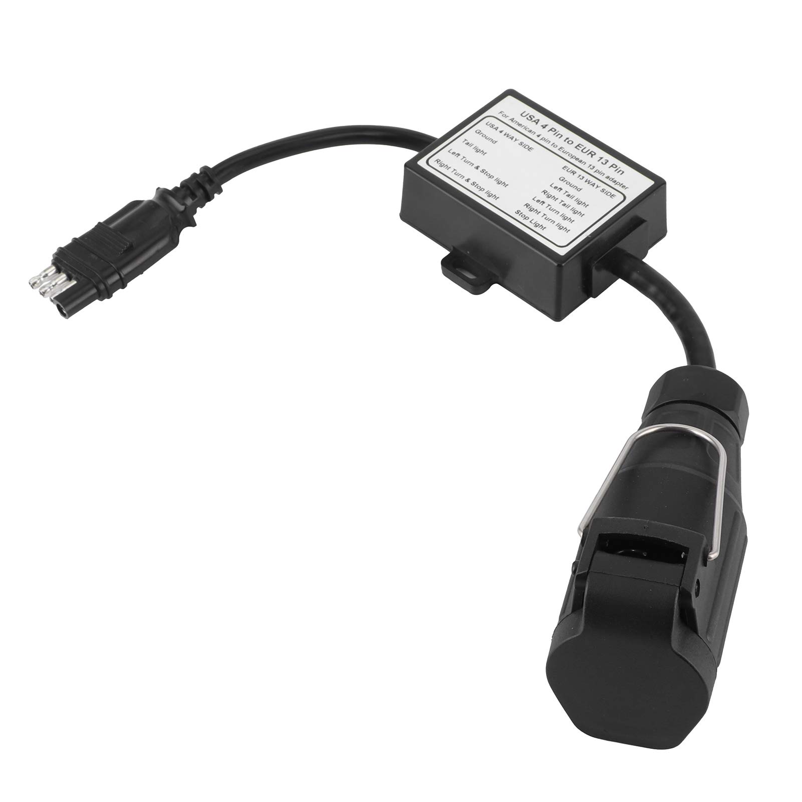 Cavo per spina del rimorchio, convertitore di luce per connettore per rimorchio, spina adattatore da 4 pin a EUR 7 pin, separazione del segnale di arresto/freno per rimorchio camper