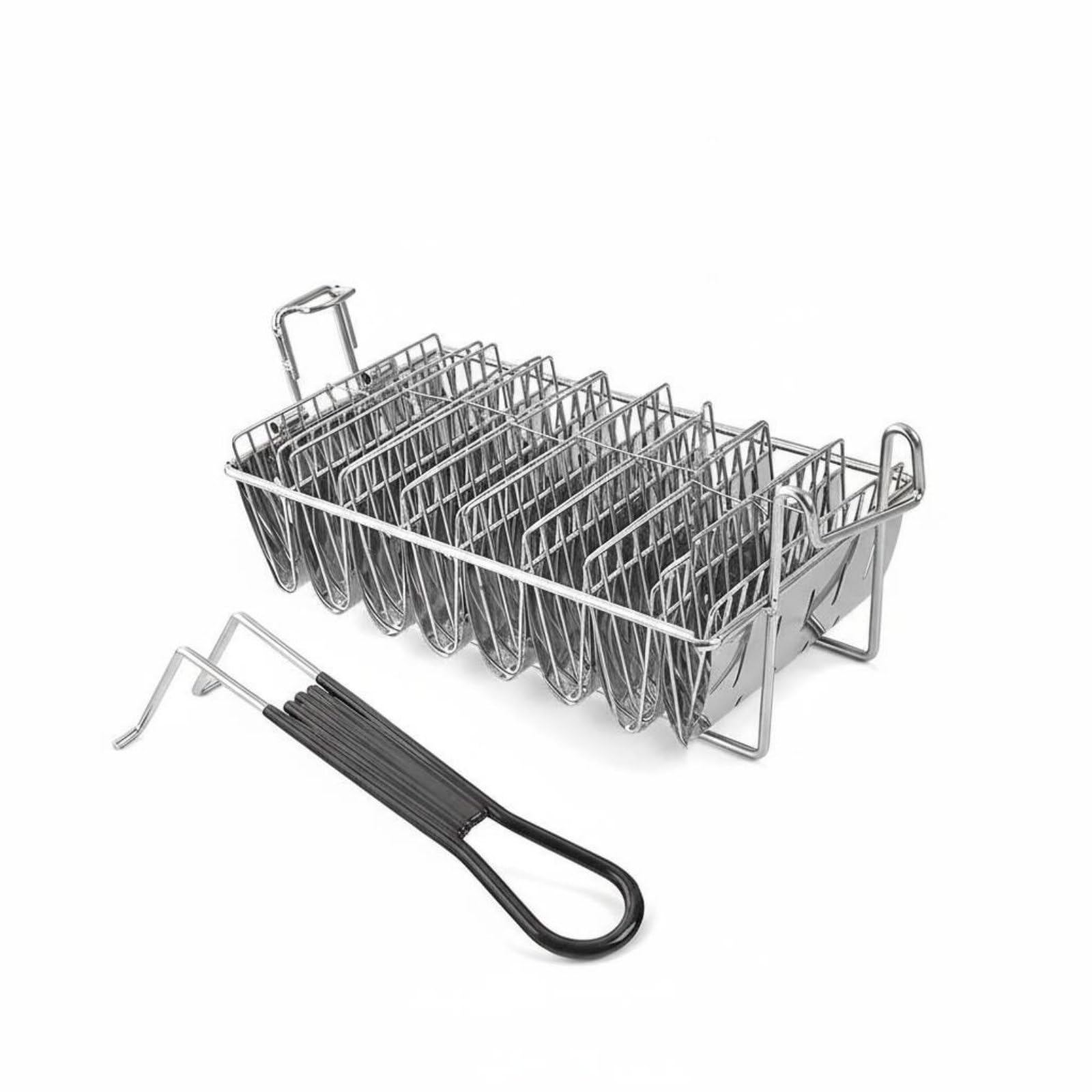 MagiDeal in Acciaio Inox per Frittura Taco Vassoio Supporto Resistente Ad Alte Temperature Facile Presa Lontano Dagli Schizzi Adatto a Cucine Domestiche Ristorazione Mercatini