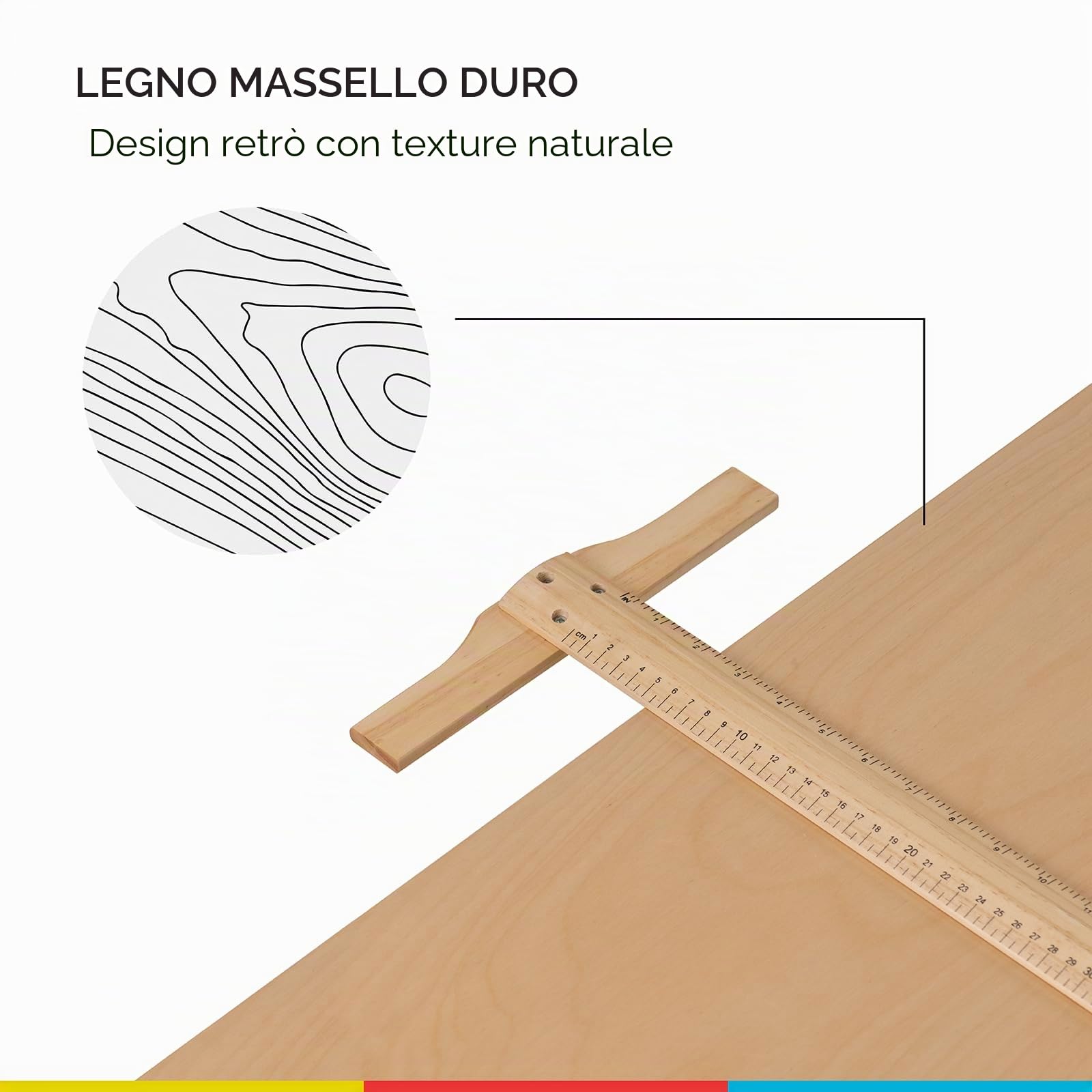 MEEDEN Tavolo da Disegno in Legno Massello, Scrivania da Disegno, Scrivania da Studio, Tavolo con Altezza Regolabile e Piano Inclinabile per Opere D'arte, Grafica, Lettura