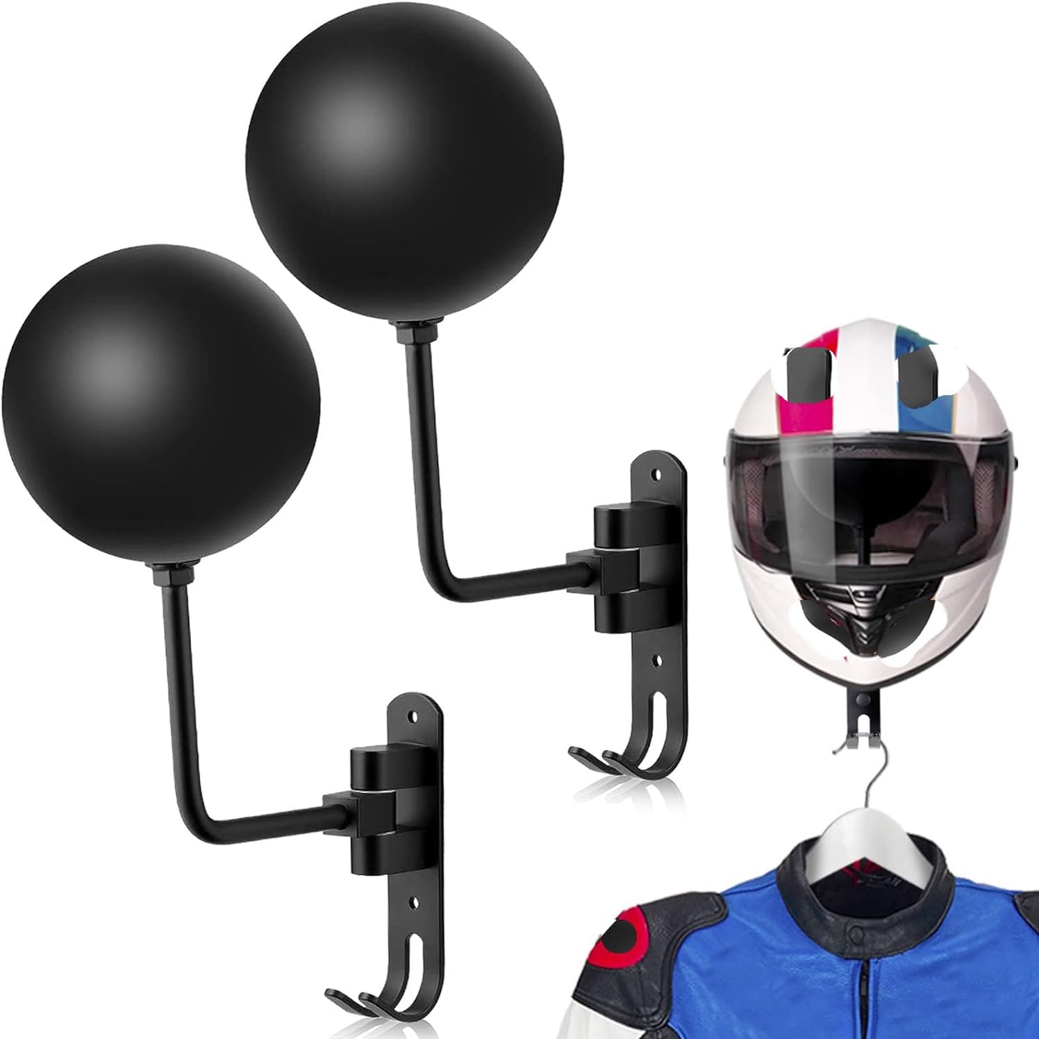Helmhalterung Wand Helmhalter, Motorradhelmständer, Wand-Helmständer, Helmaufhänger for Motorradjacken, Fußball- und Baseballhelme