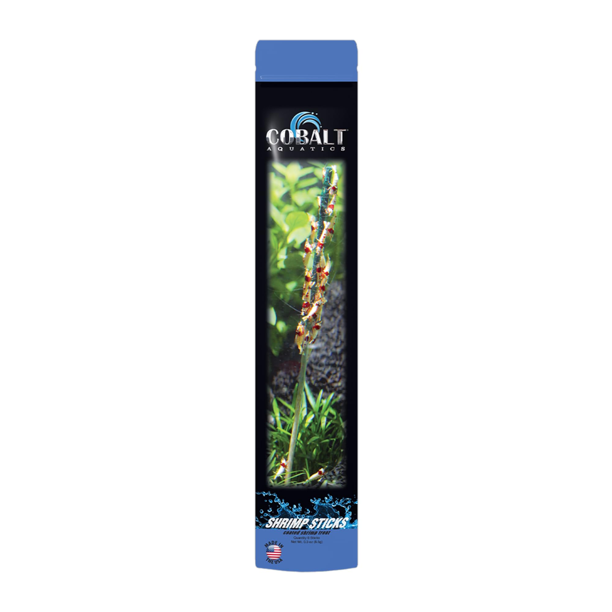 Cobalt Aquatics Shrimp Sticks 8-Count – Organic Food for Dwarf Shrimp & Bottom Feeders - Bee Pollen, Spirulina & Kelp - For Aquariums & Fish Tanks