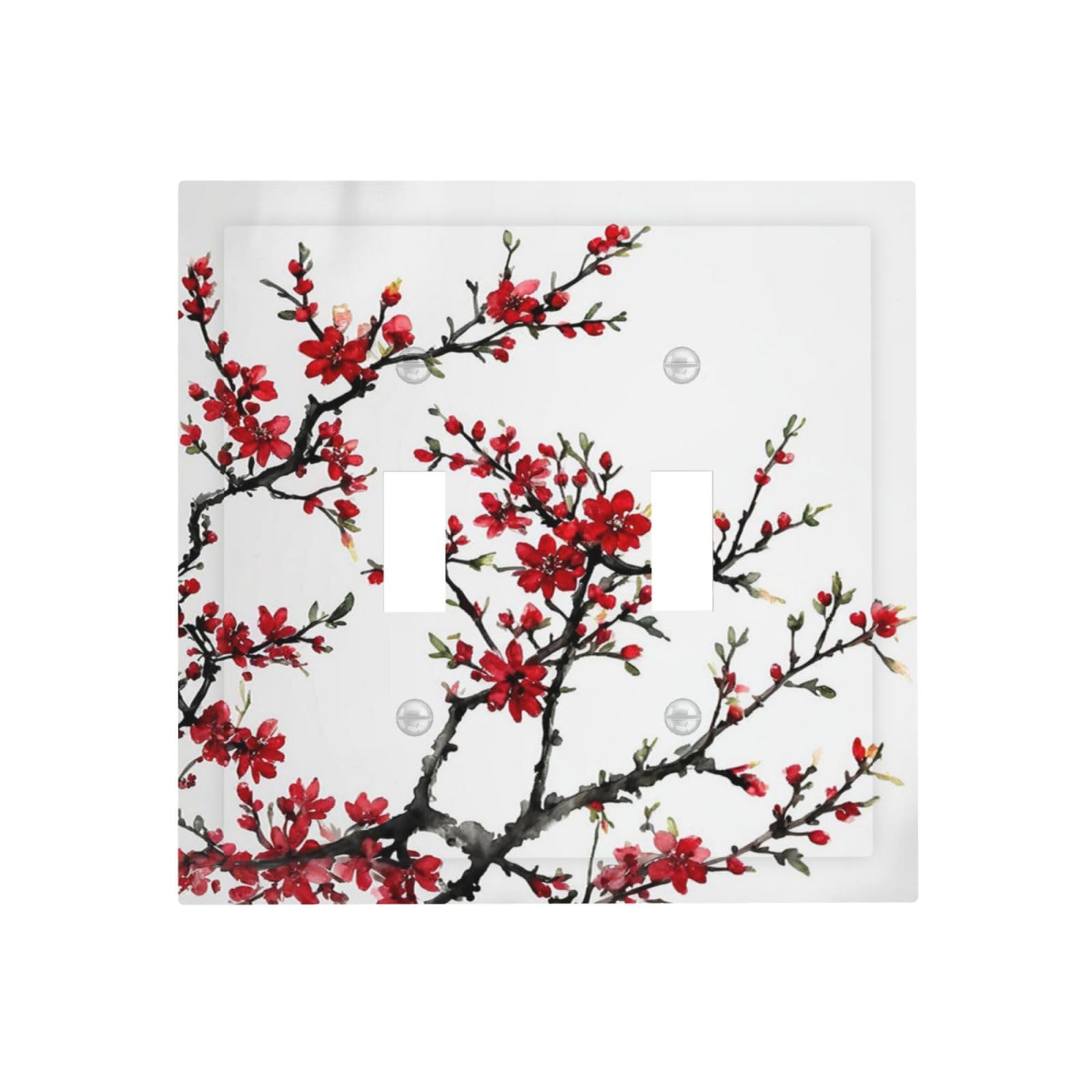 Cute Wildflower Combination 1 Toggle 1 Duplex Switch Plate Outlet Cover 2 Gang Wall Plate, Vintage Floral Decorative Light Switch Cover For Wall Decor, 4.5 X 4.5 Inch
