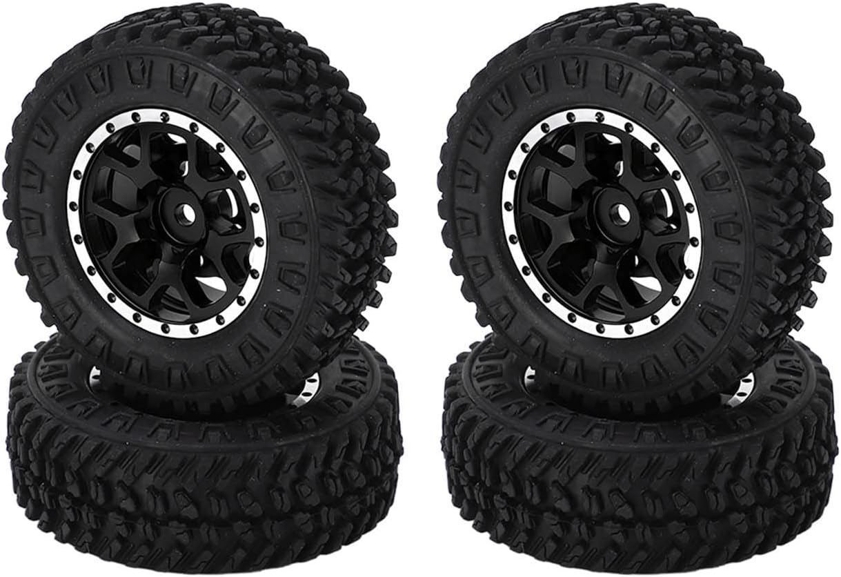 4 個ゴム 55 ミリメートルタイヤ真鍮カウンターウェイトコンバイナーアルミ合金ホイールリムアキシャル SCX24 1/24 RC