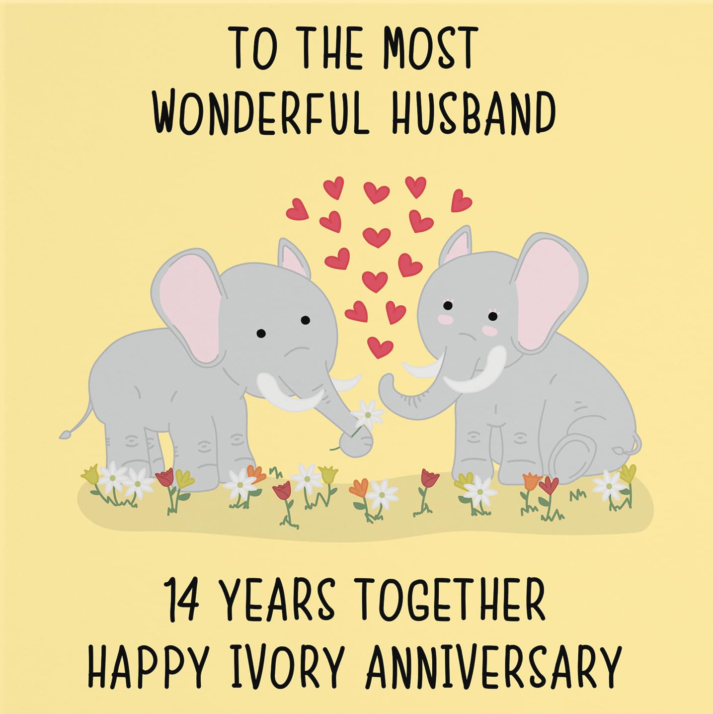 Hunts England, Husband 14th Anniversary Card, To The Most Wonderful Husband, 14 Years Together, Happy Ivory Anniversary - Image 2