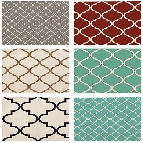 Berocia Juego de 6 manteles Individuales Tela Lavables salvamanteles Mantel Antimanchas Navidad Mantel de Mesa Antideslizante Resistente al Calor (1) Cover