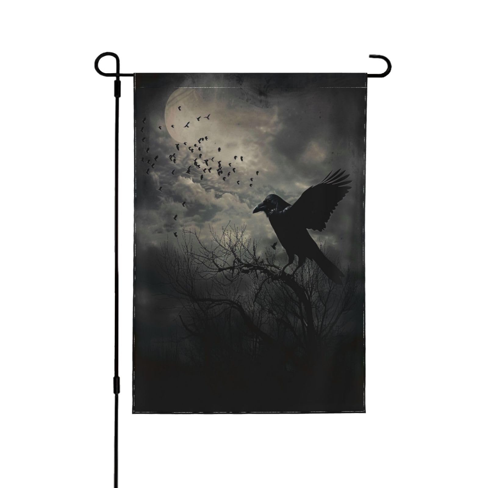 Drapeau de jardin corbeau nocturne pour embellir votre terrasse en automne