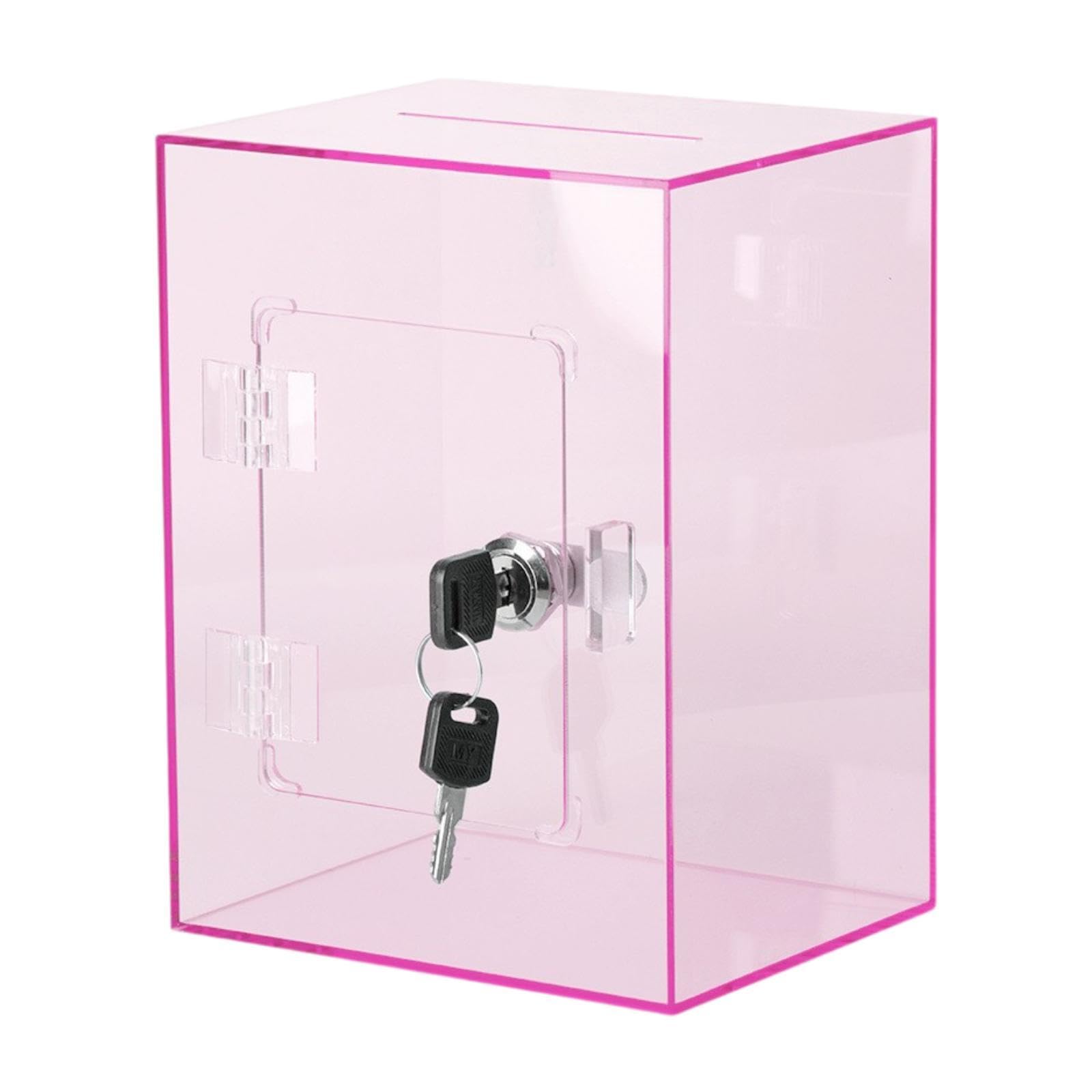 Acrylic Money Saving Box Locking Transparent Savings Jar for Kids Teens Dorm Pink-image-45