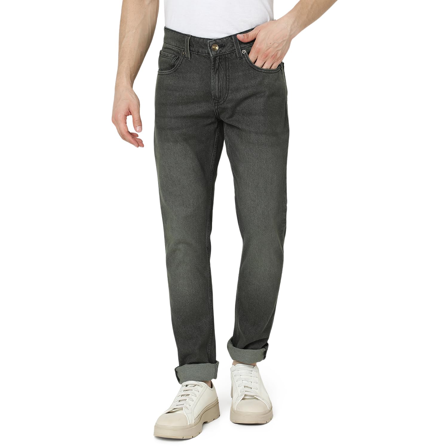 spykar Men Green Skinny Fit Low Rise Casual Jeans-picture-10
