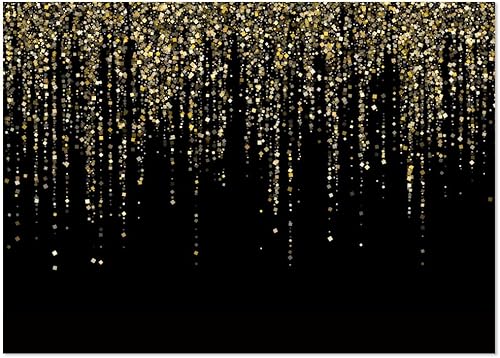 MAQTT Fondo de Fotografía Bokeh con Puntos Dorados de 9 x 6 Pies para Fiestas de Cumpleaños, Baby Shower, Eventos, Decoración de Pancartas,