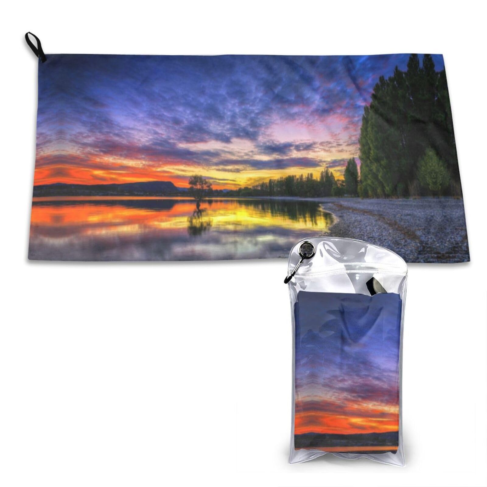 WXWJSHMGC Beautiful Dusk Lake Print Cooling Towel, Gym Towel,Cooling Towels For Neck, Soft Breathable Travel Cool Towel,Sports Towels For Gym,Camping
