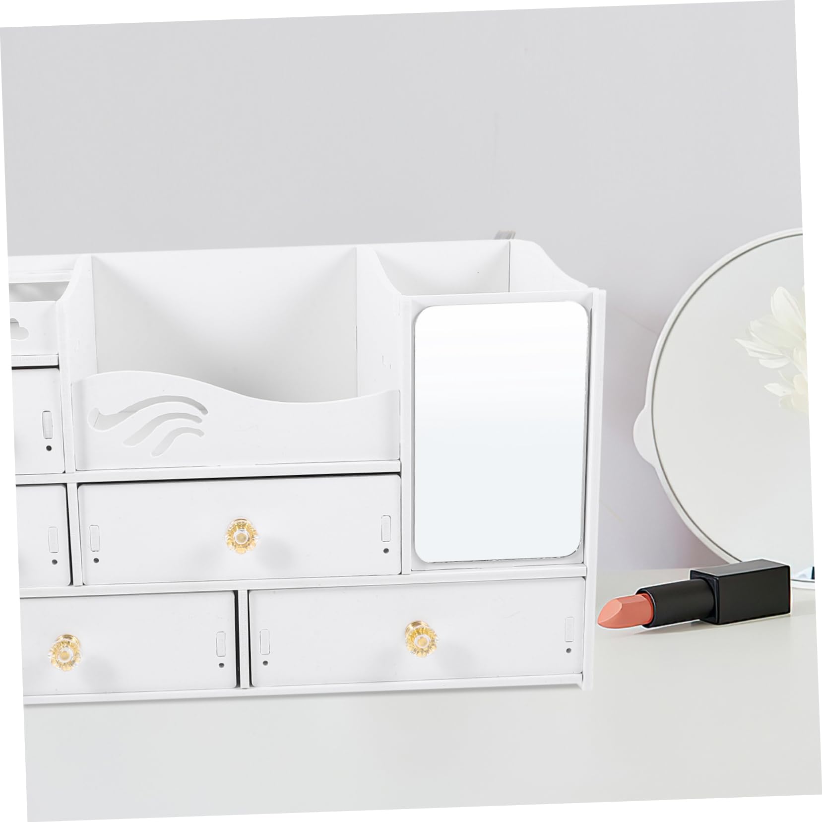 Beavorty Caja De Almacenamiento De Cosméticos Organizador De Maquillaje Contenedor De Maquillaje Para Escritorio Con Cajones Para Baño y Dormitorio