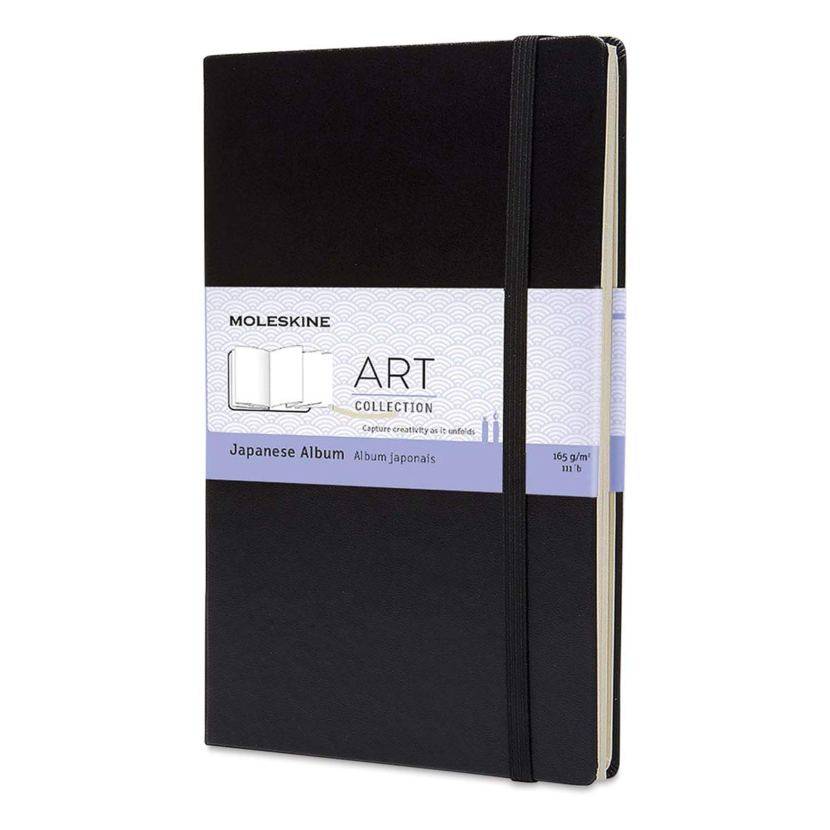 Moleskine Art Japanese Album, Sketchbook Hard Cover and Elastic Closure, Paper for Pens Pastels and Charcoal, Black, Large