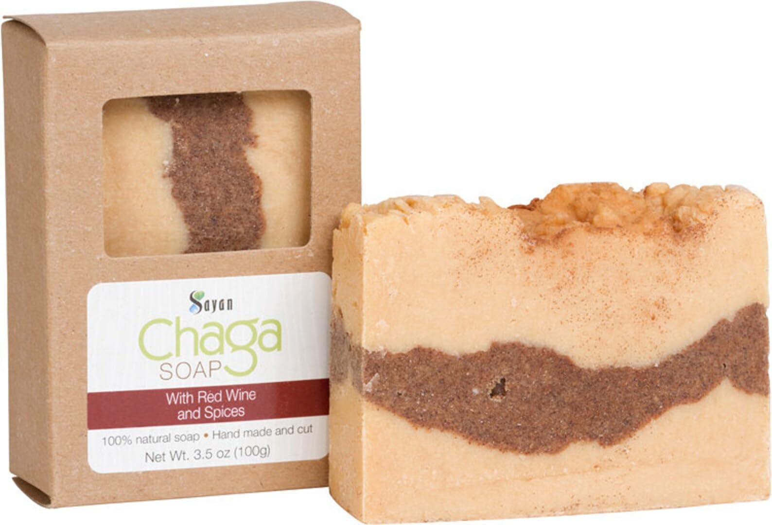 Sayan Siberian Chaga Mushroom Soap with Red Wine and Spices - All Natural and Handmade (3.5 oz)