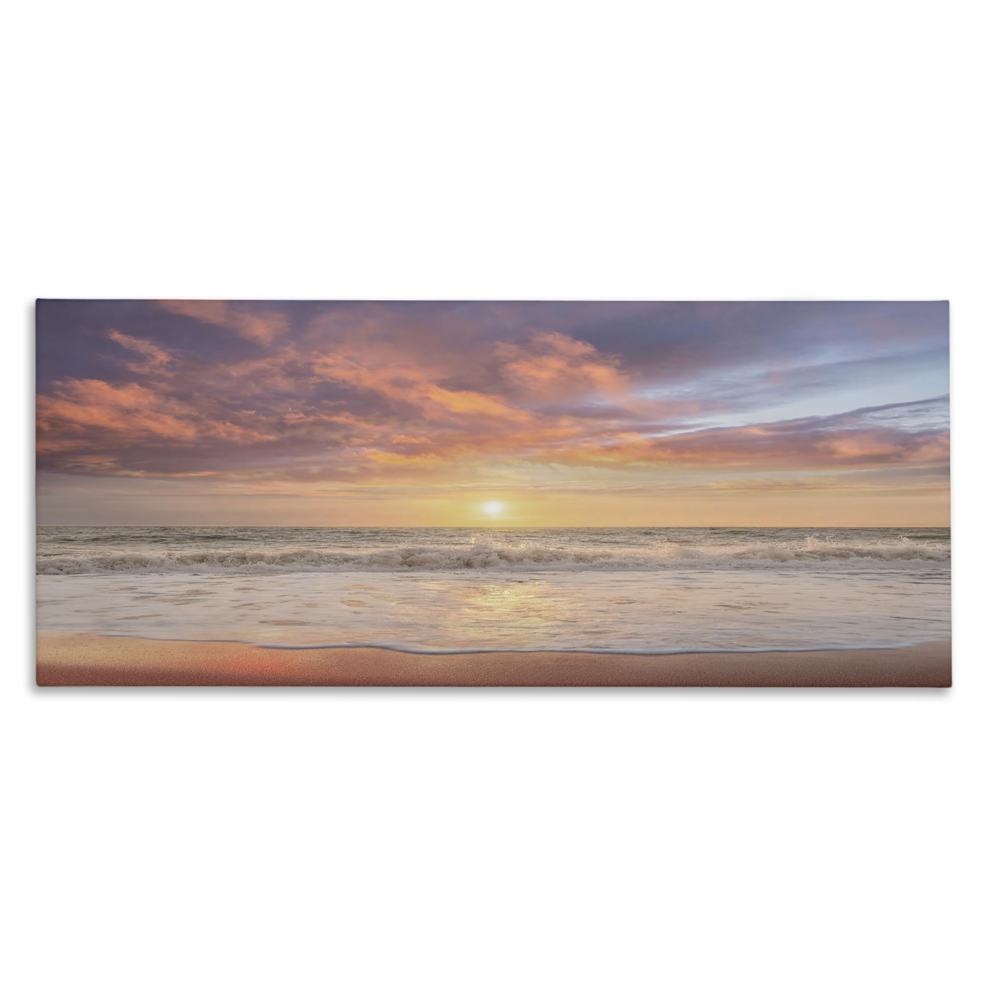 Stupell Industries Unframed Vivid Sunset Ocean Horizon Panorama, 13 X 30 Inch Canvas Wall Art